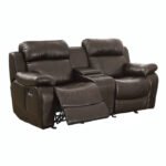 9724BRW-2 Double Glider Reclining Love Seat with Center Console - Image 4