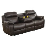 9724BRW-3 Double Reclining Sofa with Center Drop-Down Cup Holders - Image 5