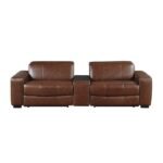 9790BRW-2CNPWH* Power Double Reclining Love Seat with Center Console, Power Headrest and Charging Ports