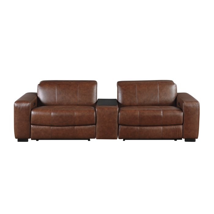 9790BRW-2CNPWH_noBG_front_2__l.jpg 9790BRW-2CNPWH* Power Double Reclining Love Seat with Center Console, Power Headrest and Charging Ports - Image 1