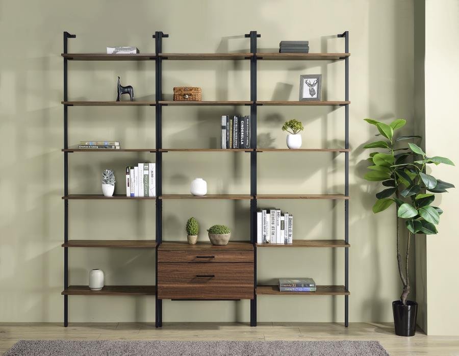 980074-S3_01x900.jpg OWENS 3-PIECE 96-INCH WALL MOUNTED BOOKSHELF SET WALNUT - Image 1