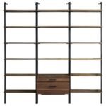 OWENS 3-PIECE 96-INCH WALL MOUNTED BOOKSHELF SET WALNUT - Image 2
