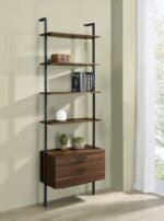 OWENS 96-INCH 4-SHELF STORAGE WALL BOOKSHELF WALNUT - Image 2