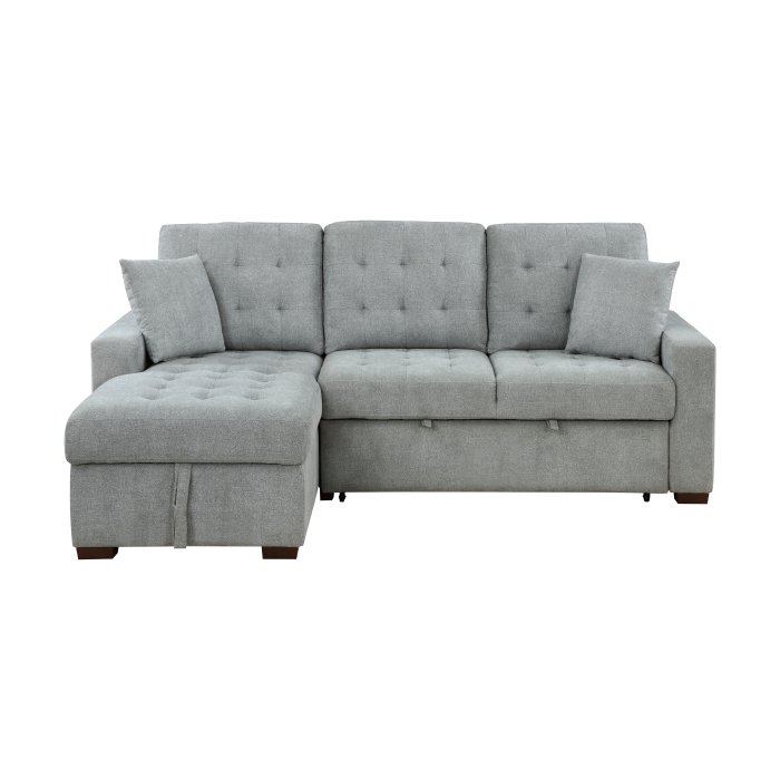 9816GY_2LCRL_no__l.jpg 9816GY*2LCRL 2-Piece Sectional with Left Chaise, Pull-out Bed and Hidden Storage - Image 1