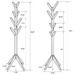MARGARET SOLID WOOD COAT RACK CLOTHING HANGER CAPPUCCINO - Image 4