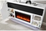 AVEENA WHITE 76″ ENT UNIT WITH TV, LED, SPEAKERS, CRYSTAL AND POP-UP - Image 3