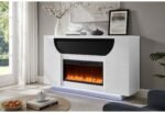 AVEENA WHITE 76″ ENT UNIT WITH TV, LED, SPEAKERS, CRYSTAL AND POP-UP - Image 2