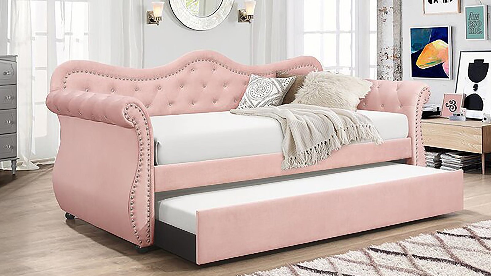 Abby_Pink_1500_975.jpg ABBY DAYBED BED PINK - Image 1