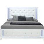ALINA WHITE KING BED WITH LED