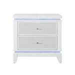 ALINA WHITE NIGHTSTAND WITH LED AND USB
