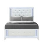 ALINA WHITE QUEEN BED WITH LED