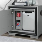 AMELIA GREY/BLACK NIGHTSTAND WITH COOLER AND SPEAKER