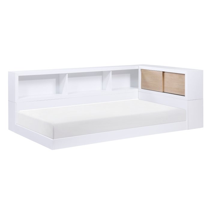 B2012BCT-1BC_no__l.jpg B2012BCT-1BC* Twin Bookcase Corner Platform Bed - Image 1