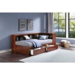 B2013BCDC-1BCT* Twin Bookcase Corner Platform Bed with Storage Boxes - Image 8