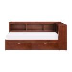 B2013BCDC-1BCT* Twin Bookcase Corner Platform Bed with Storage Boxes - Image 2