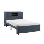 B2024BUBCF-1* Full Bookcase Platform Bed with Hidden Desk, Stool and Storage Bench