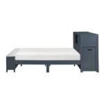 B2024BUBCF-1* Full Bookcase Platform Bed with Hidden Desk, Stool and Storage Bench - Image 3