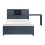 B2024BUBCF-1* Full Bookcase Platform Bed with Hidden Desk, Stool and Storage Bench - Image 4