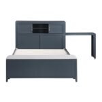 B2024BUBCF-1* Full Bookcase Platform Bed with Hidden Desk, Stool and Storage Bench - Image 5