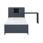 B2024BUBC-1* Twin Bookcase Platform Bed with Hidden Desk, Stool and Storage Bench - Image 5