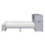 B2024GYBCF-1* Full Bookcase Platform Bed with Hidden Desk, Stool and Storage Bench - Image 3