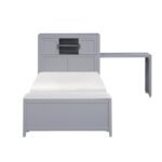 B2024GYBC-1* Twin Bookcase Platform Bed with Hidden Desk, Stool and Storage Bench - Image 5