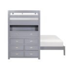 B2024GYLTF-1* Twin/Full Loft Bunk Bed with Chest and Hidden Desk - Image 4