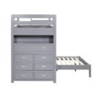 B2024GYLTF-1* Twin/Full Loft Bunk Bed with Chest and Hidden Desk - Image 5