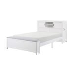 B2024WHBCF-1* Full Bookcase Platform Bed with Hidden Desk, Stool and Storage Bench - Image 2