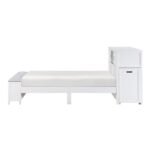 B2024WHBC-1* Twin Bookcase Platform Bed with Hidden Desk, Stool and Storage Bench - Image 3