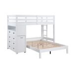 B2024WHLTF-1* Twin/Full Loft Bunk Bed with Chest and Hidden Desk - Image 2