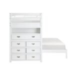 B2024WHLTF-1* Twin/Full Loft Bunk Bed with Chest and Hidden Desk - Image 5