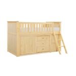 B2043LL-1*BCDR Low Loft Bunk with Bookcase and Dresser