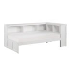 B2053BCW-1BC* Twin Bookcase Corner Platform Bed