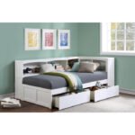 B2053BCW-1BCT* Twin Bookcase Corner Platform Bed with Storage Boxes - Image 7