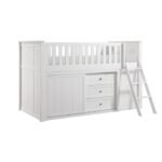 B2053LLW-1*BCDR Low Loft Bunk with Bookcase and Dresser