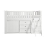 B2053LLW-1*BCDR Low Loft Bunk with Bookcase and Dresser - Image 3