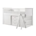 B2053LLW-1*BC2DR Low Loft Bunk with Bookcase and 2 Dressers - Image 2