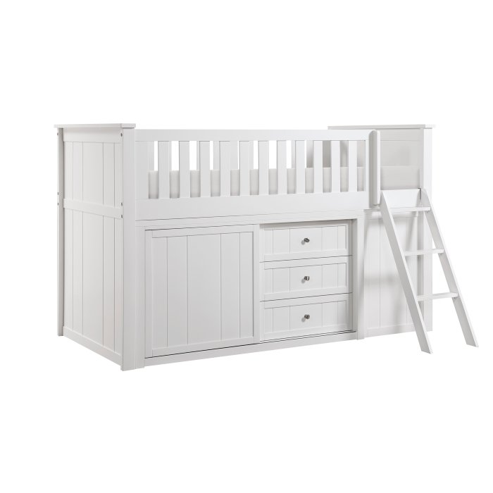 B2053LLW-1_BCDR__l.jpg B2053LLW-1*BCDR Low Loft Bunk with Bookcase and Dresser - Image 1