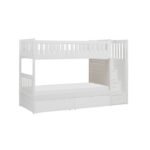 B2053SBW-1*T Twin/Twin Step Bunk Bed with Storage Boxes