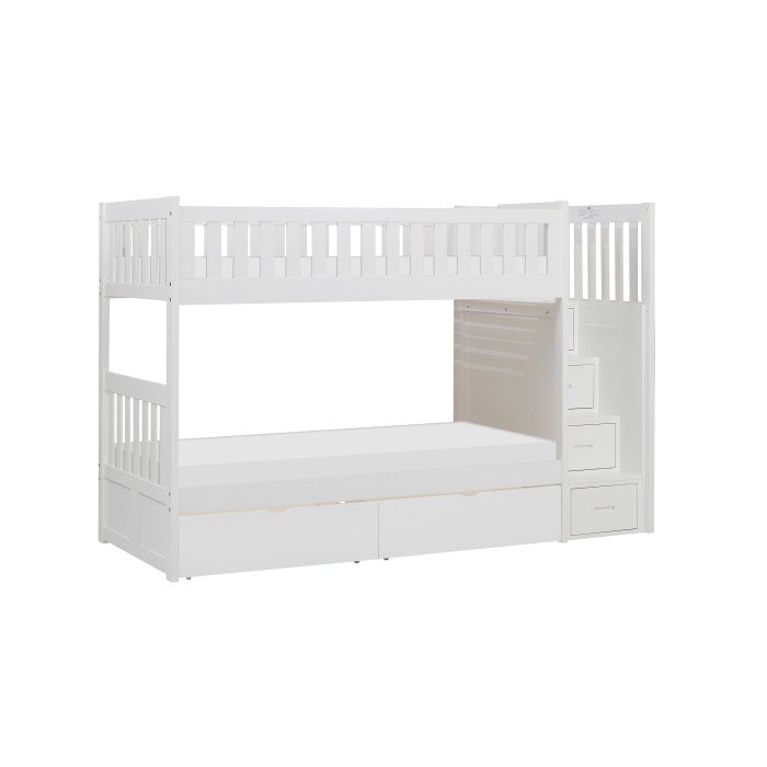 B2053SBW1T_noBG_side_2__l.jpg B2053SBW-1*T Twin/Twin Step Bunk Bed with Storage Boxes - Image 1