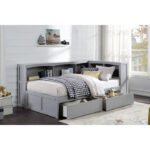 B2063BC-1BCT* Twin Bookcase Corner Platform Bed with Storage Boxes - Image 7