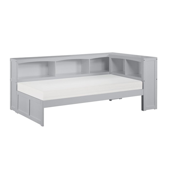 B2063BCW1_noBG_side__l.jpg B2063BC-1BC* Twin Bookcase Corner Platform Bed - Image 1