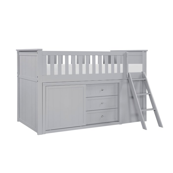 B2063LL-1_BCDR_noBG_side_2__l.jpg B2063LL-1*BC2DR Low Loft Bunk with Bookcase and 2 Dressers - Image 1