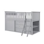 B2063LL-1*BC2DR Low Loft Bunk with Bookcase and 2 Dressers - Image 2