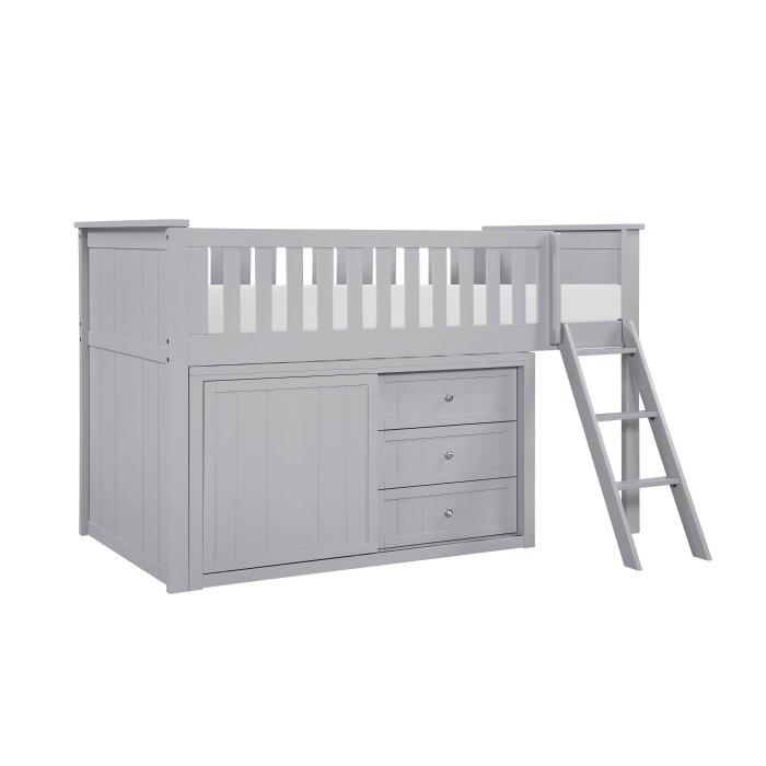 B2063LL-1_DR_noBG_side_2__l.jpg B2063LL-1*DR Low Loft Bunk with Dresser - Image 1