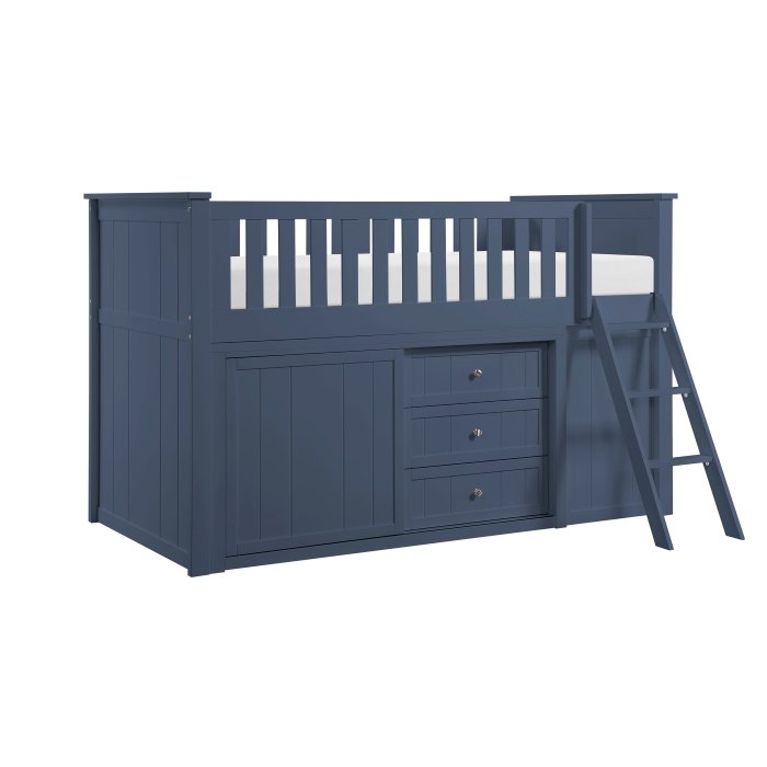 B2083BULL-1_BCDR_noBG_side_2__l-1.jpg B2083BULL-1*BC2DR Low Loft Bunk with Bookcase and 2 Dressers - Image 1