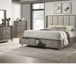 HUGO KING 5 PC BEDROOM SET GRAY