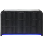 BECKETT WHT/BLK DRESSER W/ LED