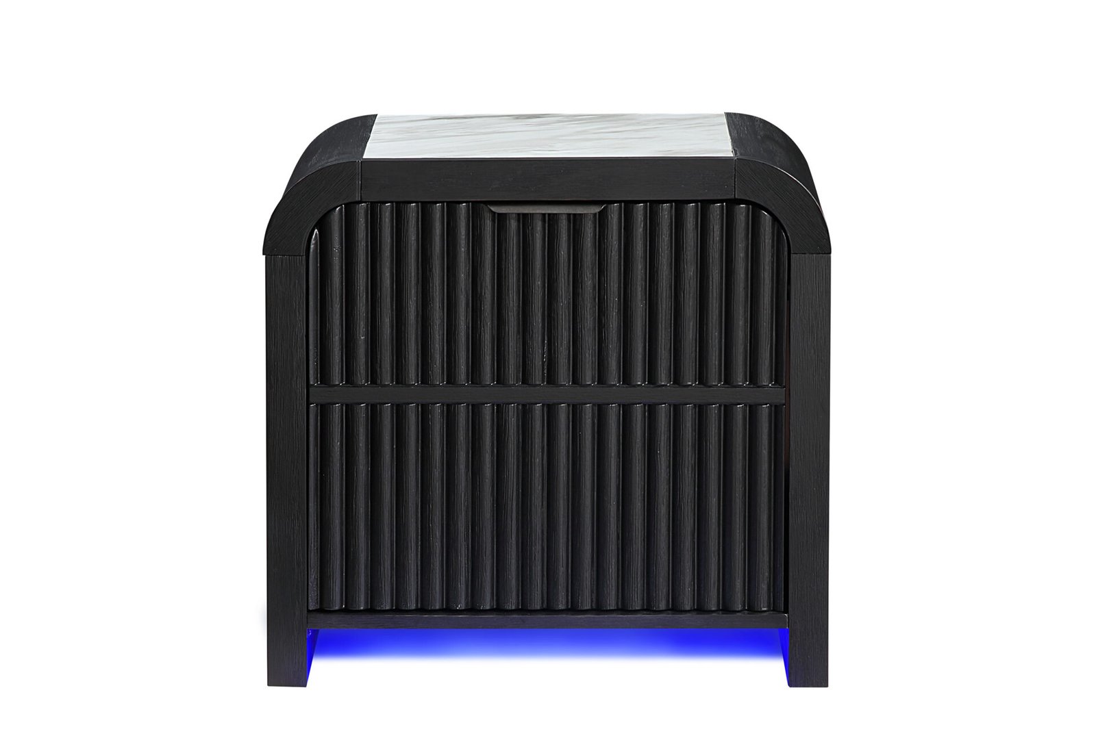 BECKETT-WHTBLK-NS-WFRIDGE-1.jpg BECKETT WHITE/BLACK NIGHTSTAND WITH LED, COOLER AND SPEAKER - Image 1
